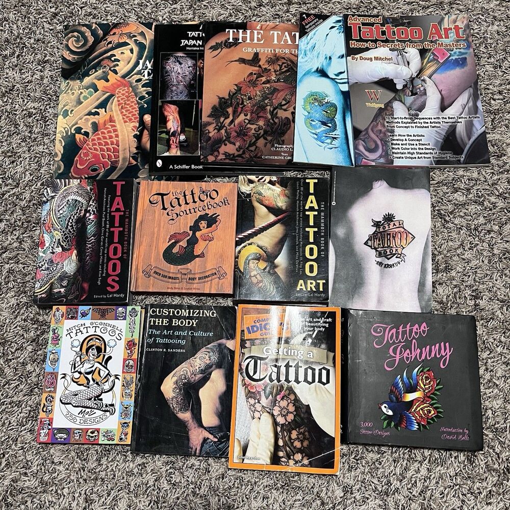 Lot Of 13 Various Tattoo  Art Books